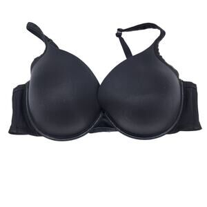 Cacique Black Full Coverage Underwire Smooth Boost Plunge Bra Size 46DD